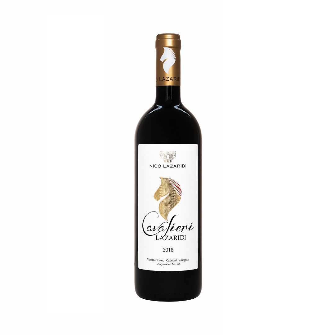 a bottle of Cavalieri Lazaridi Red 2018
